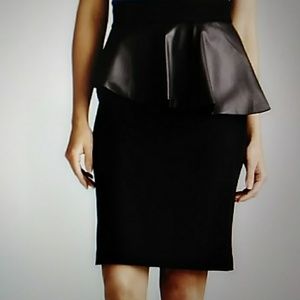 Paniz Faux Leather Peplum Skirt Sz 12